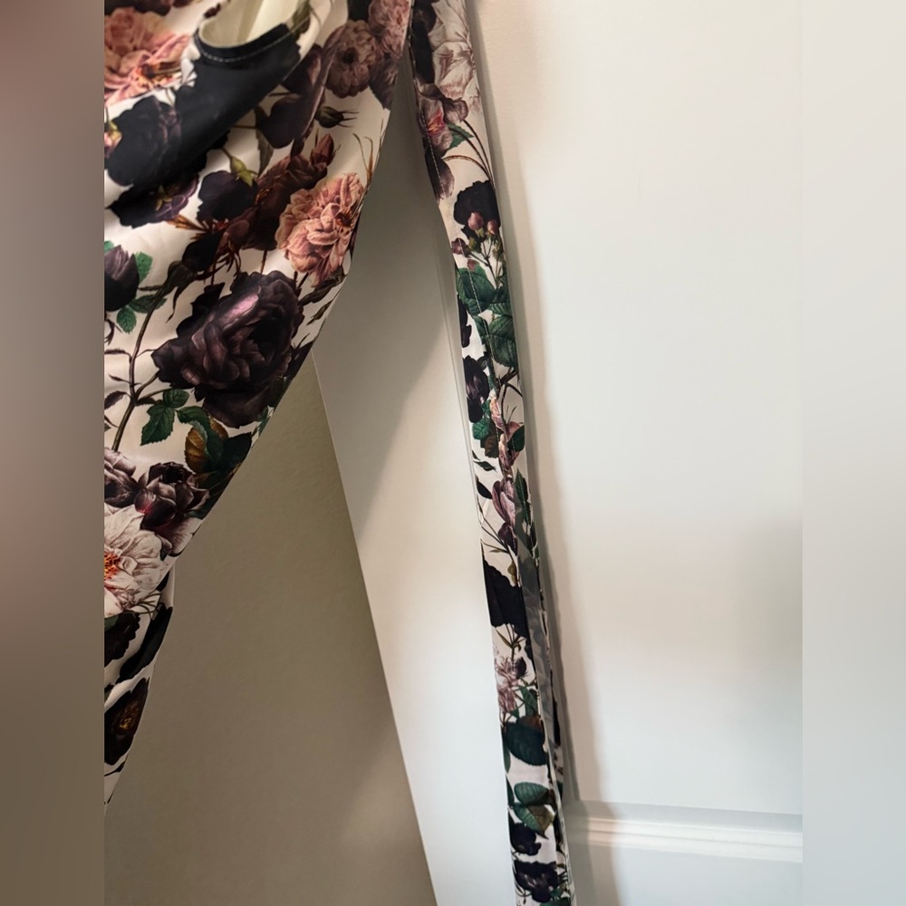 Vasiliki Atelier Liya Floral One-Shoulder Dress with Feather Trim - Picture 9 of 10